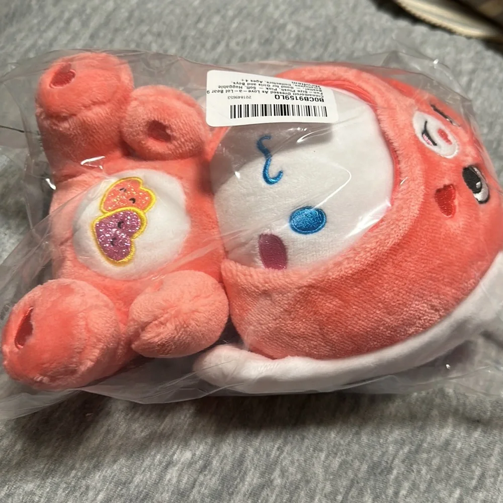 Sanrio Hello Kitty Cinnamoroll Dressed As Care Bear Love-a-Lot Bear Plush